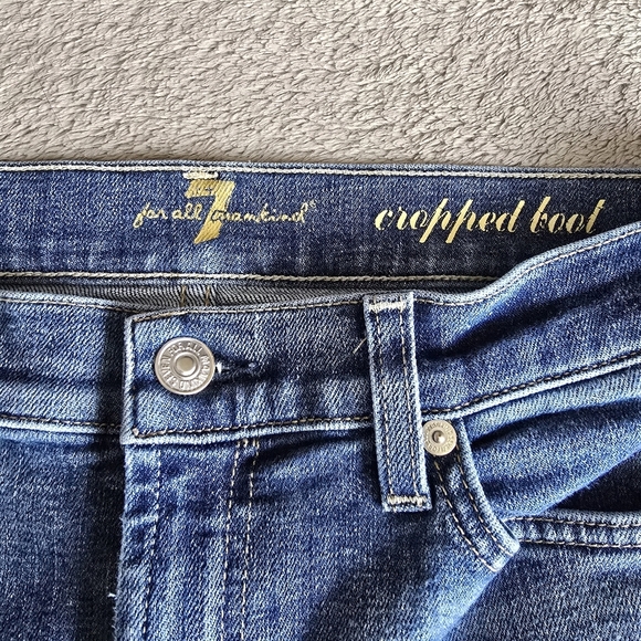 7 For All Mankind Cropped Boot frayed hems jeans size 29 - Picture 10 of 12